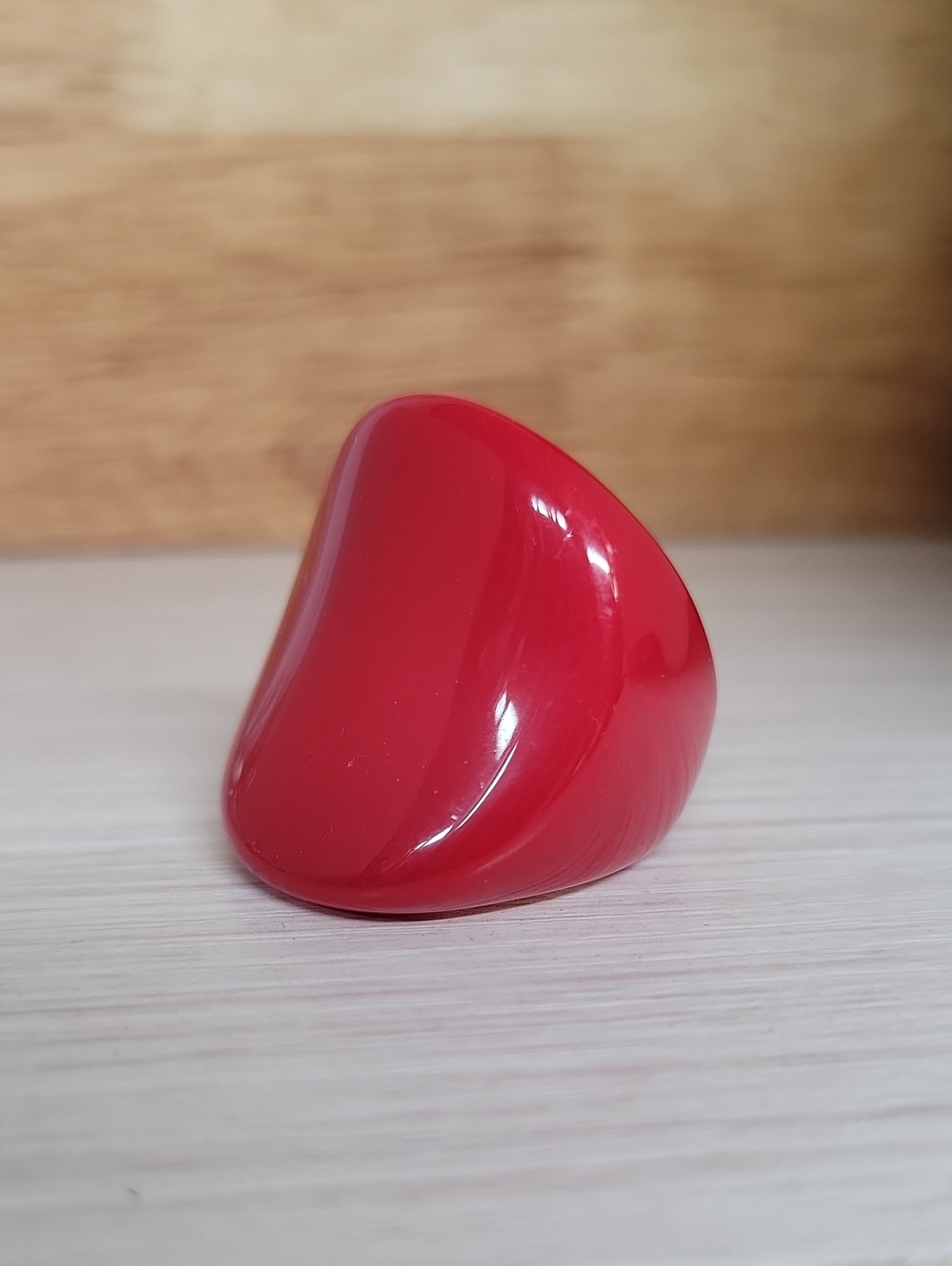 Red Contour Statement Dome Ring - Women Jewelry